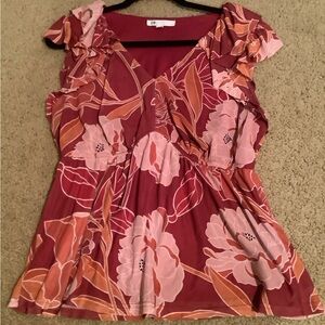 Floral Ruffle Sleeve Top